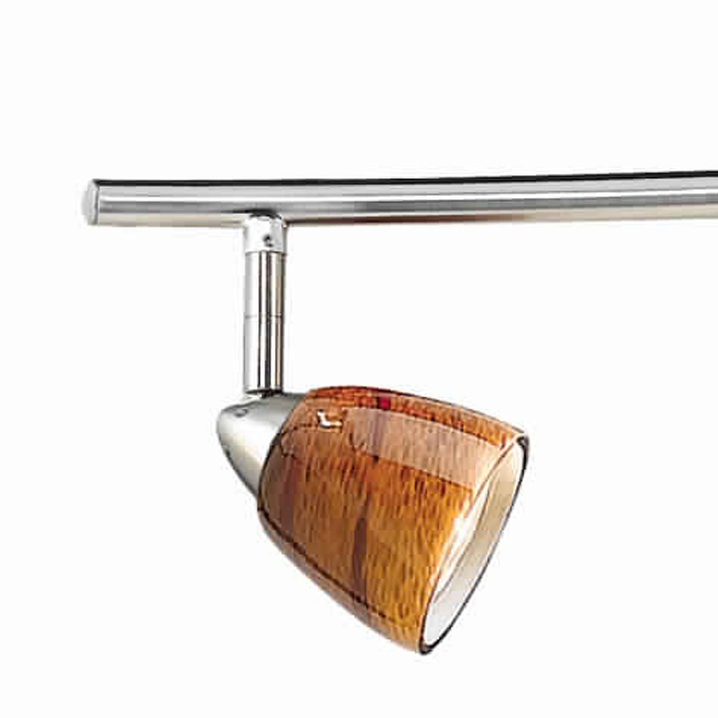 3 Light 120V Metal Track Light Fixture with Glass Shade Silver and Yellow