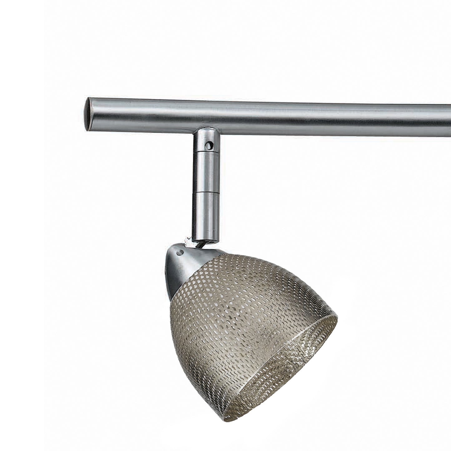 3 Light 120V Metal Track Light Fixture with Mesh Shade Silver