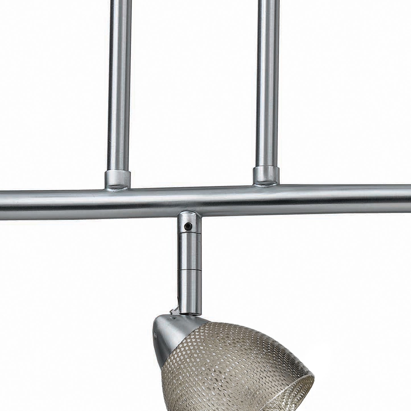 3 Light 120V Metal Track Light Fixture with Mesh Shade Silver