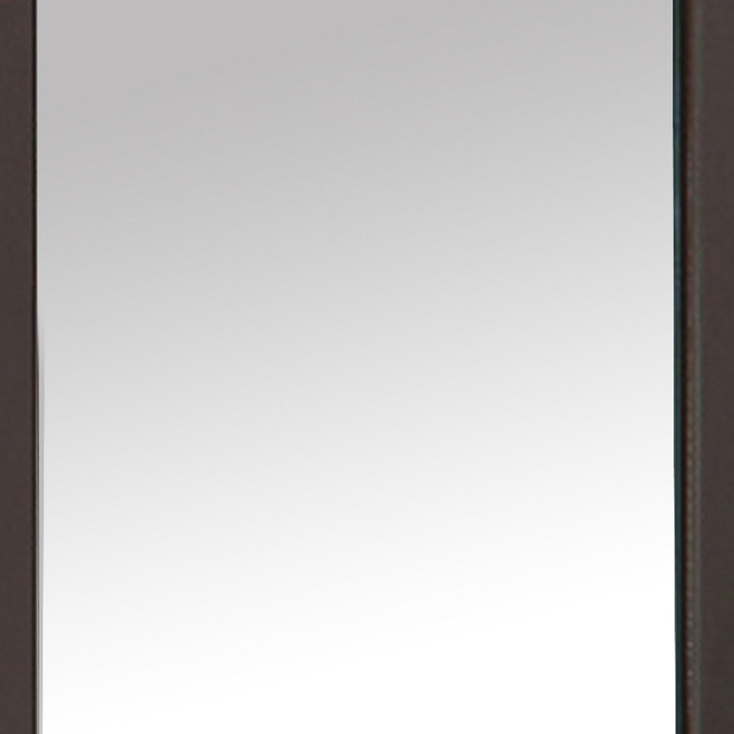 Contemporary Style Faux Leather Upholstered Wooden Framed Mirror Brown