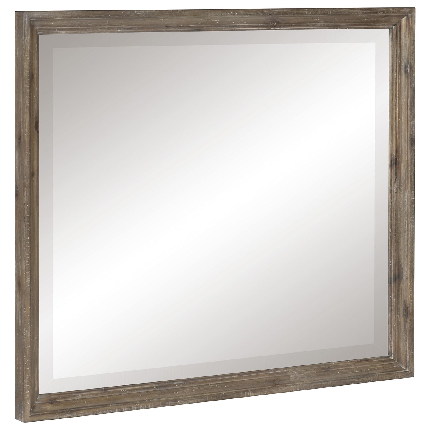 Molded Wooden Frame Mirror With Mounting Hardware Taupe Brown And Silver