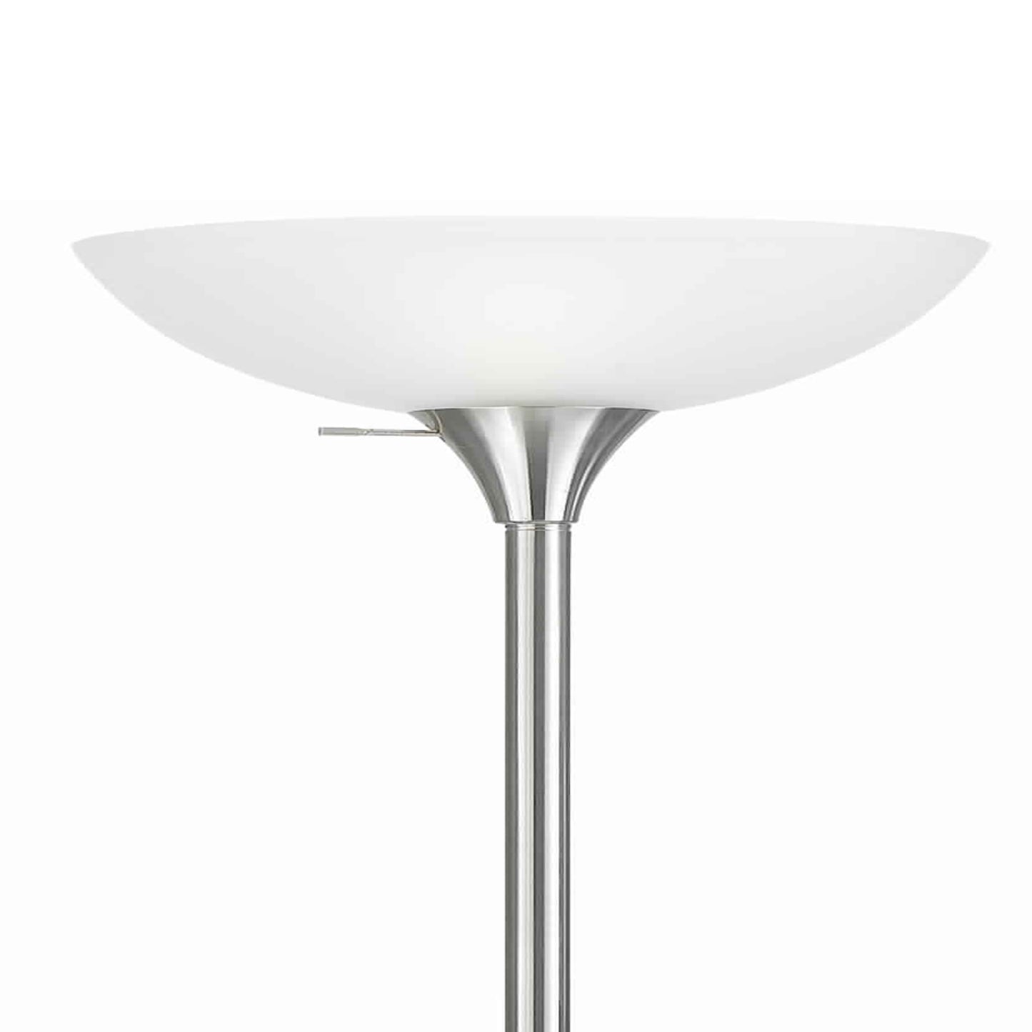 3 Way Torchiere Floor Lamp With Frosted Glass Shade And Stable Base White