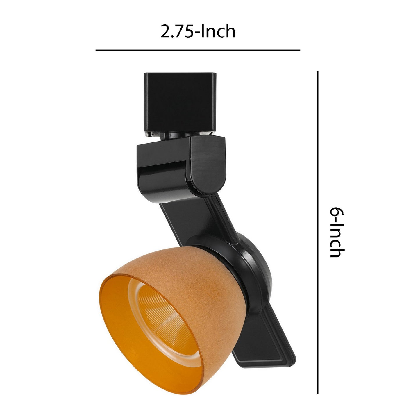12W Integrated LED Track Fixture with Polycarbonate Head Black and Orange
