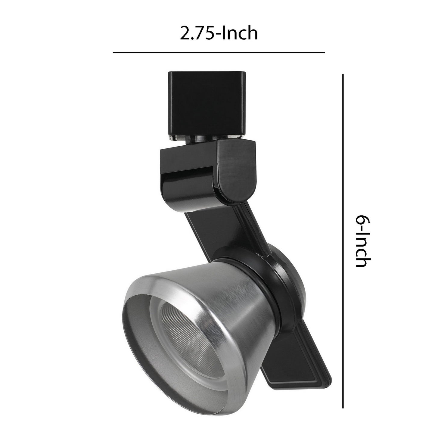 12W Integrated LED Metal Track Fixture with Cone Head Black and Silver