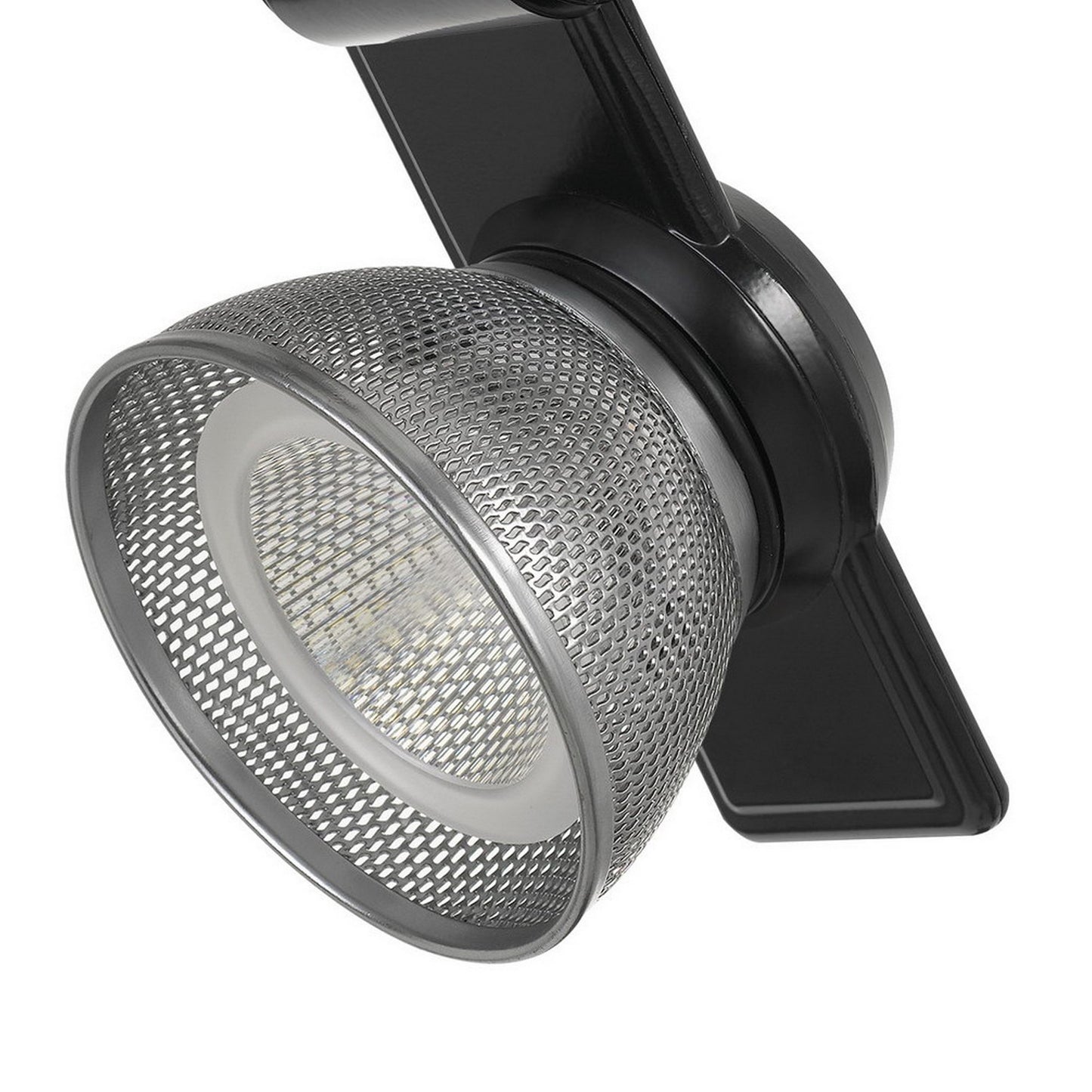 12W Integrated LED Metal Track Fixture with Mesh Head Black and Silver
