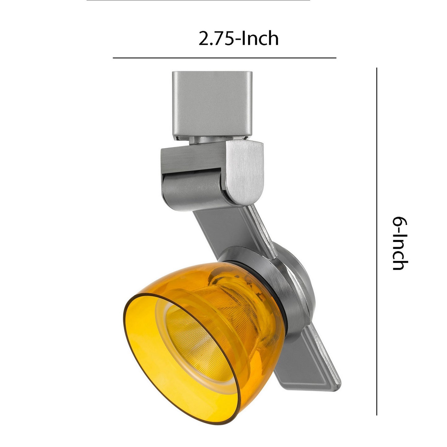 12W Integrated LED Track Fixture with Polycarbonate Head Silver and Yellow