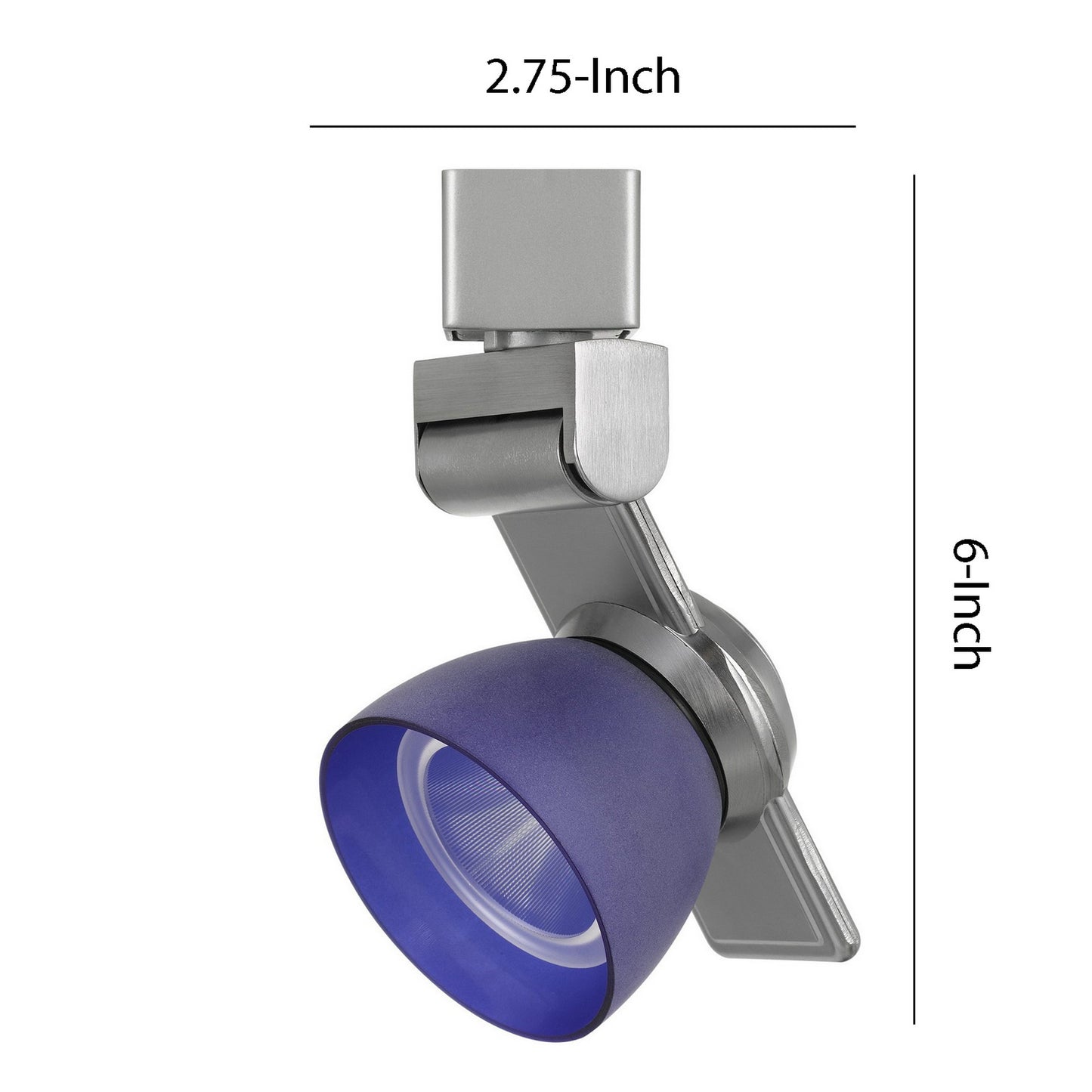 12W Integrated Metal and Polycarbonate LED Track Fixture Silver and Blue