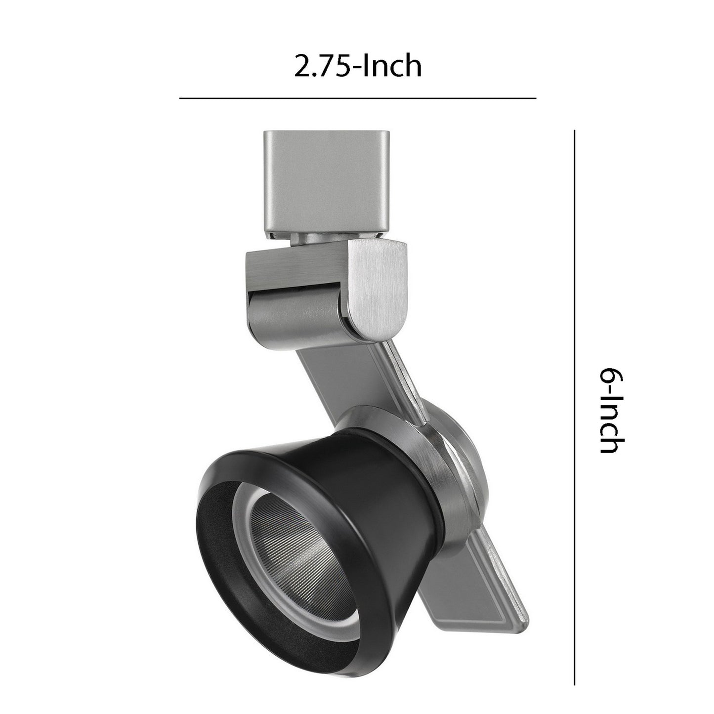 12W Integrated Metal and Polycarbonate LED Track Fixture Silver and Black