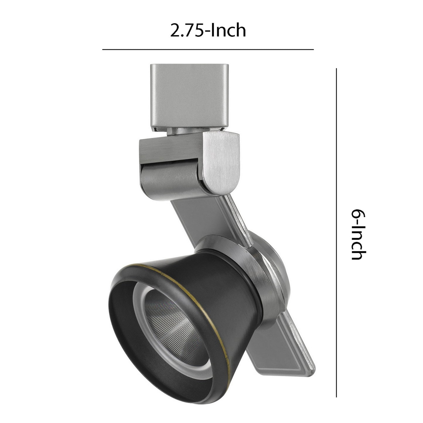12W Integrated LED Metal Track Fixture with Cone Head Silver and Black