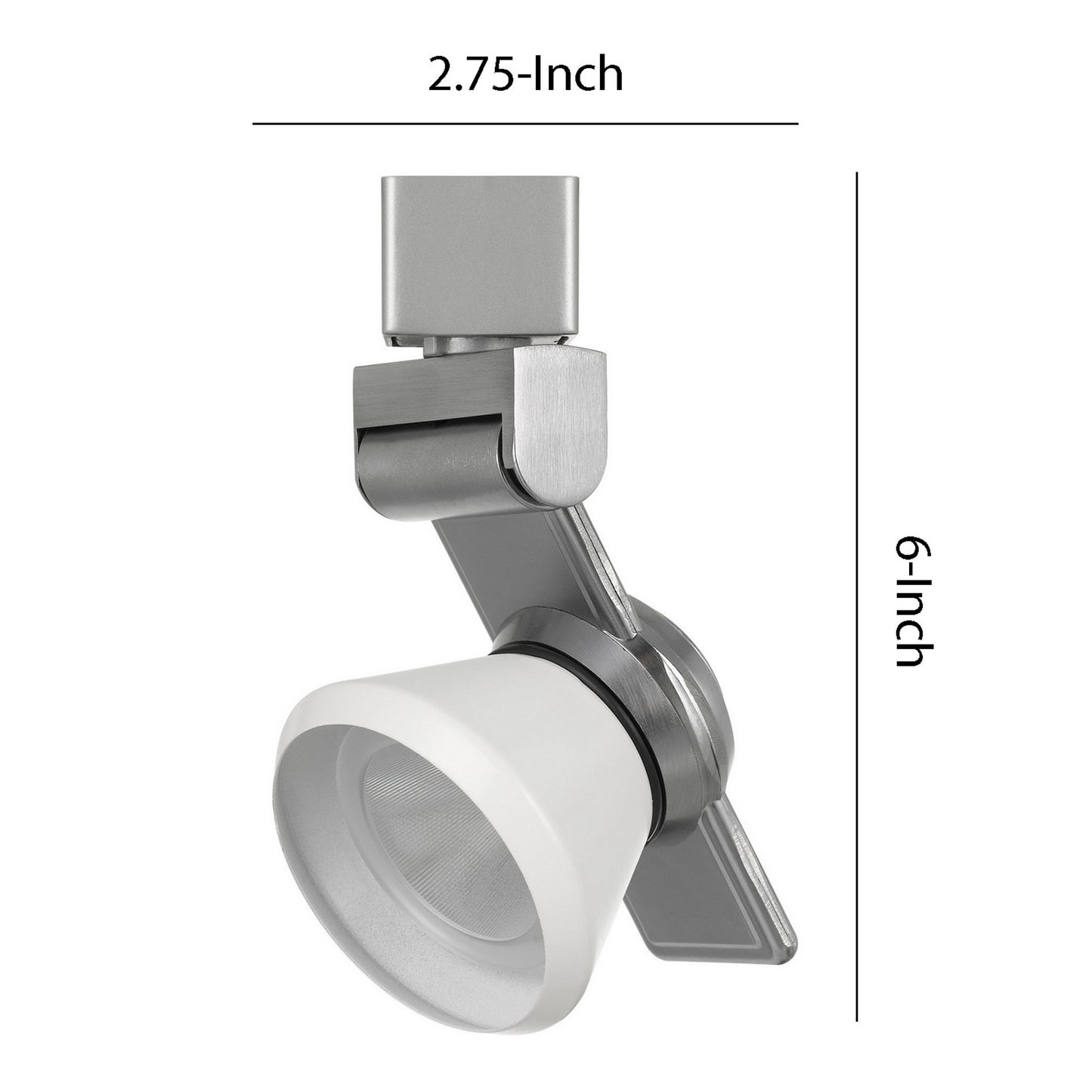 12W Integrated LED Metal Track Fixture with Cone Head Silver and White