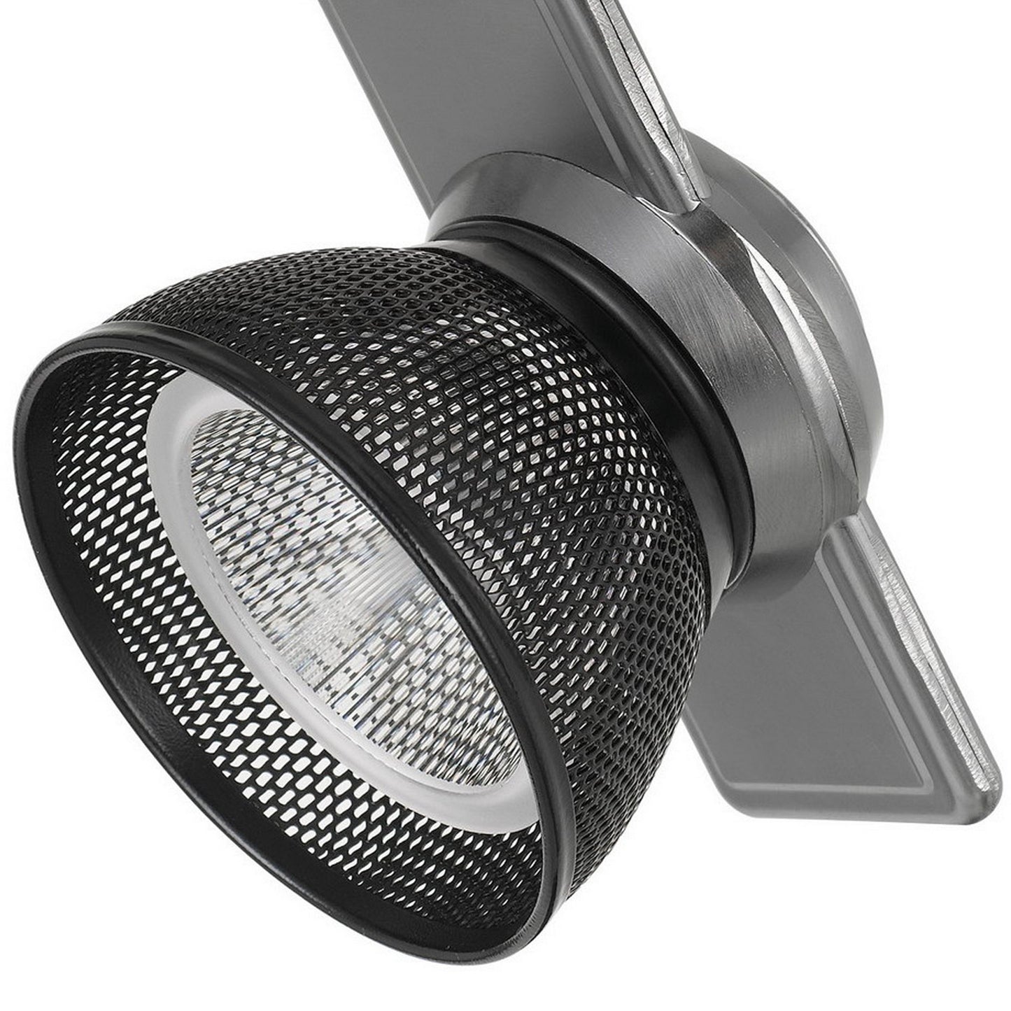 12W Integrated LED Metal Track Fixture with Mesh Head Silver and Black