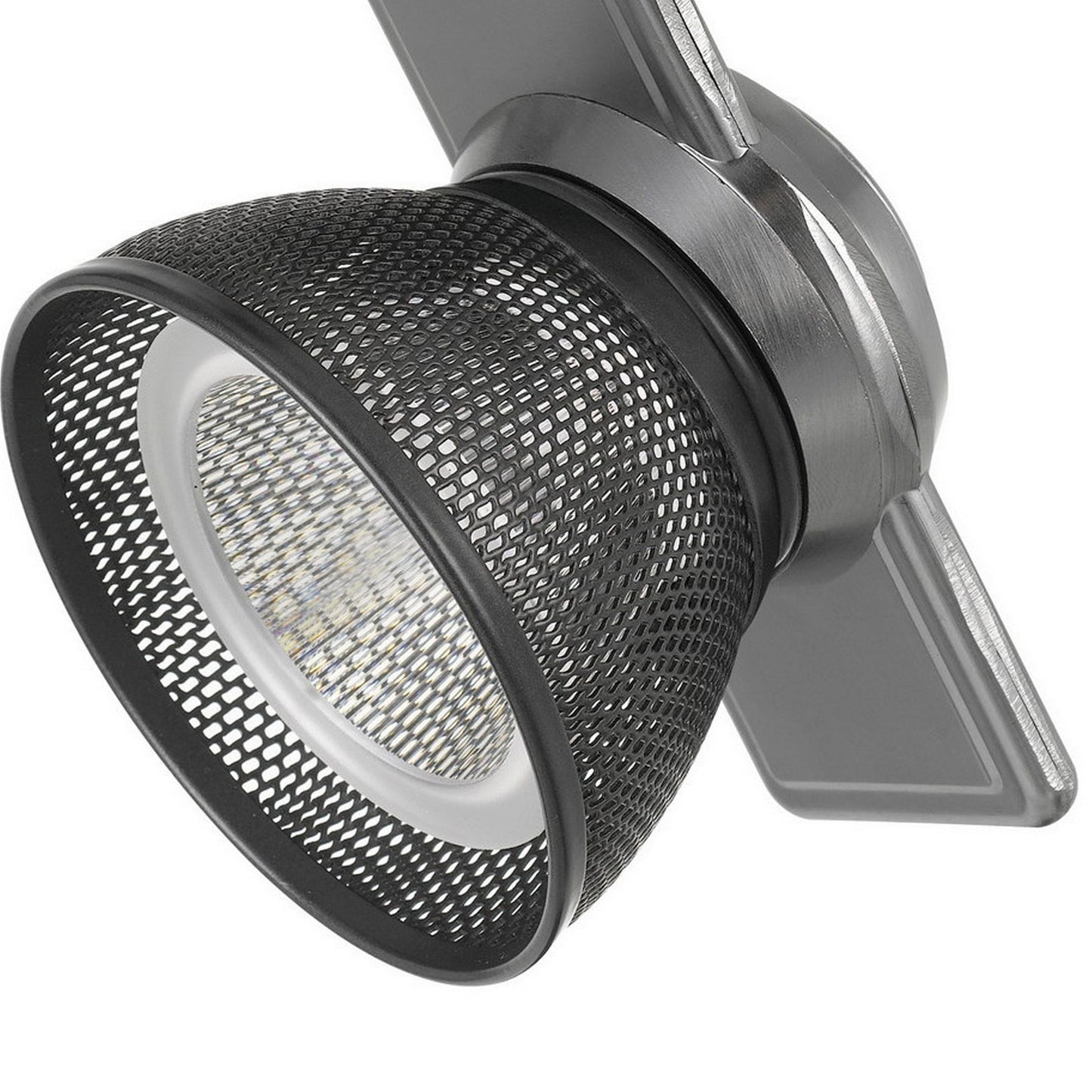 12W Integrated Dimmable LED Track Fixture with Mesh Head Silver and Black
