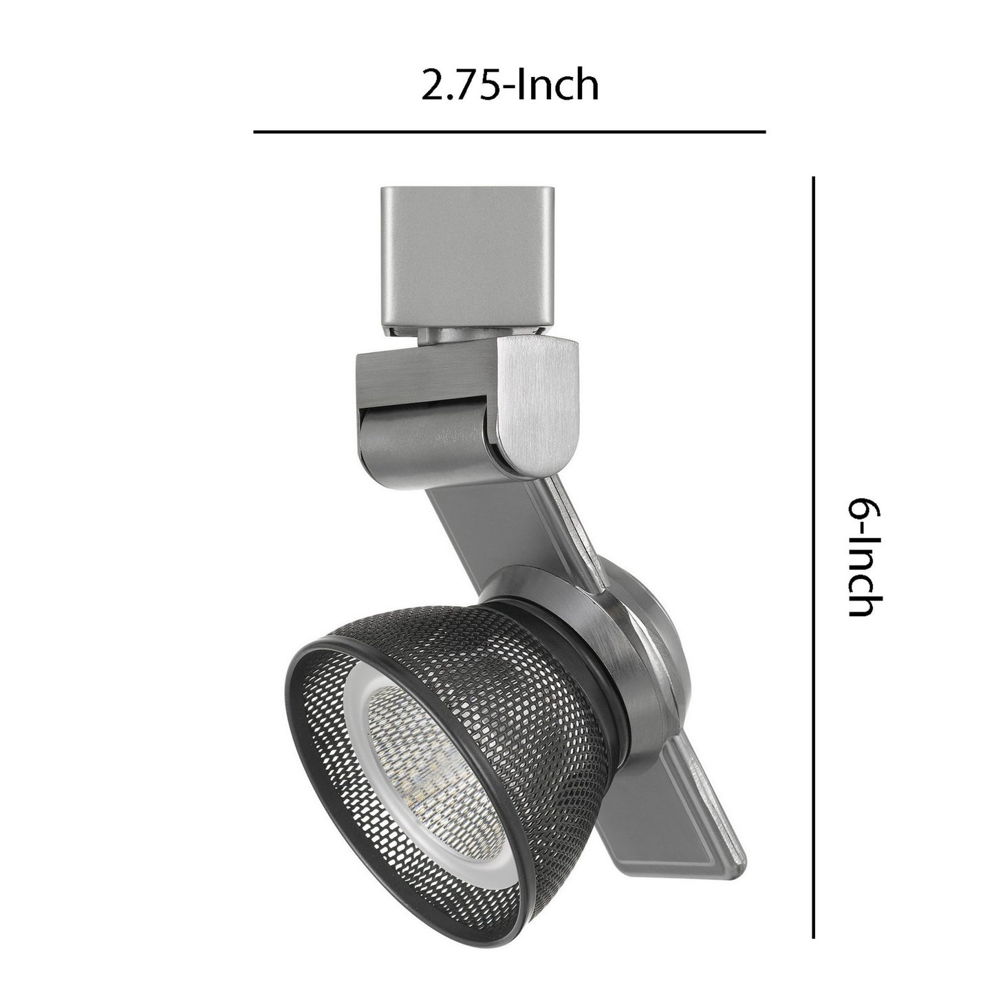 12W Integrated Dimmable LED Track Fixture with Mesh Head Silver and Black