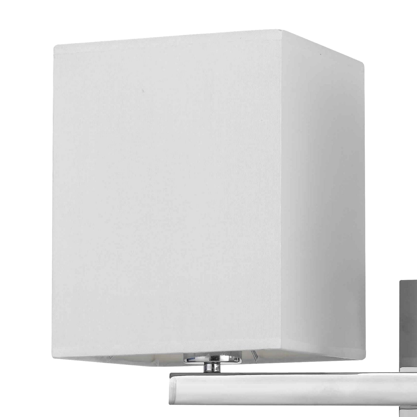 2 Square Wall Lamp With Conjoined Metal Tubular Support White And Chrome
