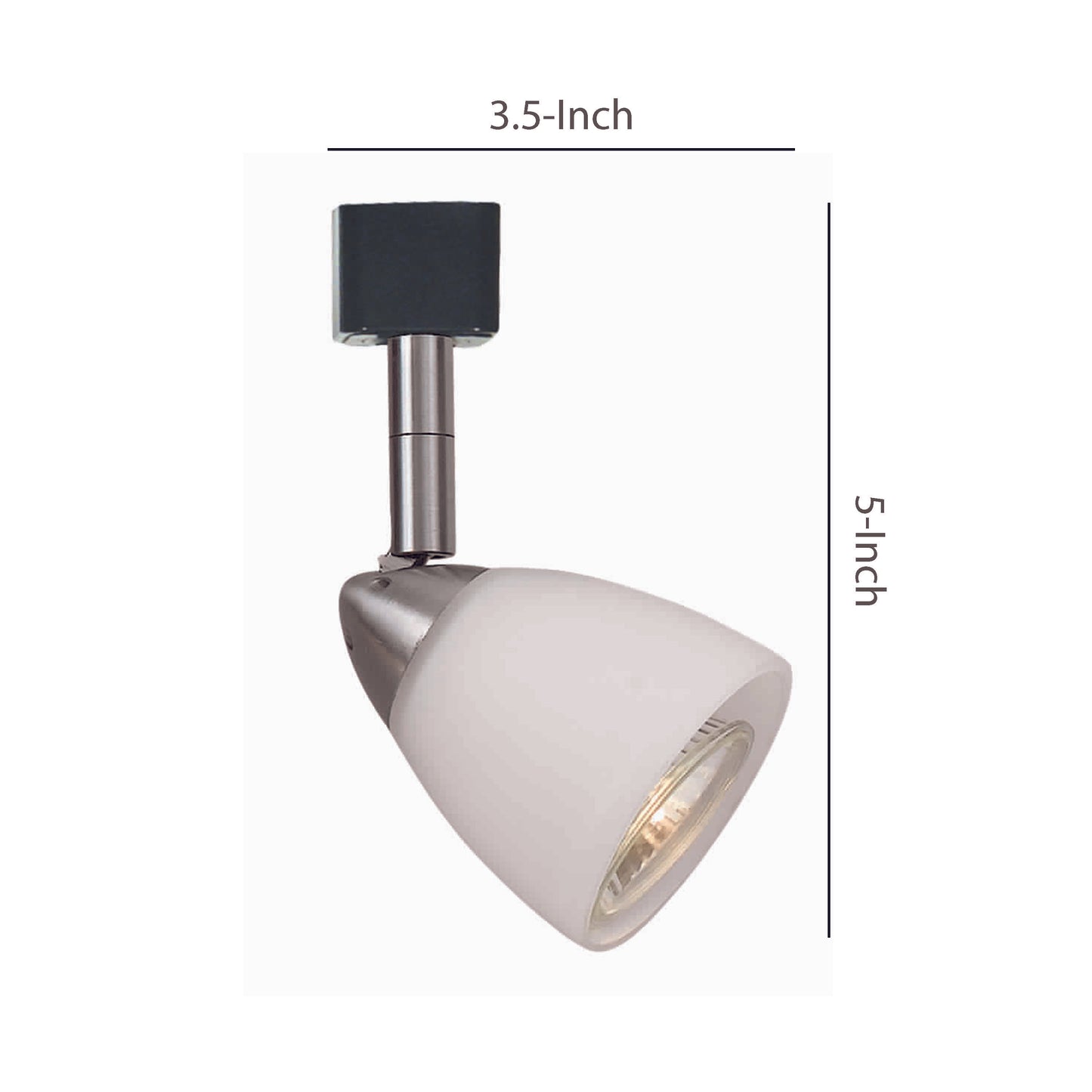 Metal Track Light with Interchangeable Round Glass Shade Silver and White