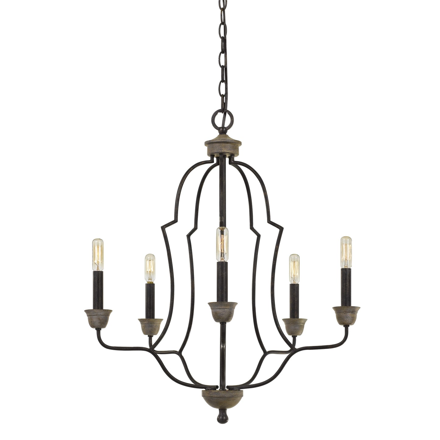 Sculpted Metal Frame Chandelier With Candelabra Base Sockets Black