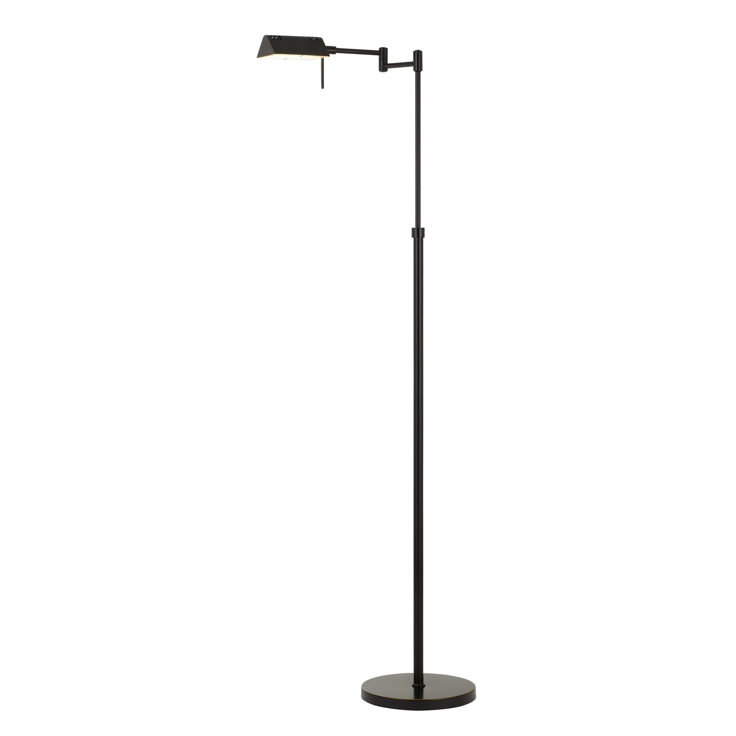 10w Led Adjustable Metal Floor Lamp With Swing Arm Black