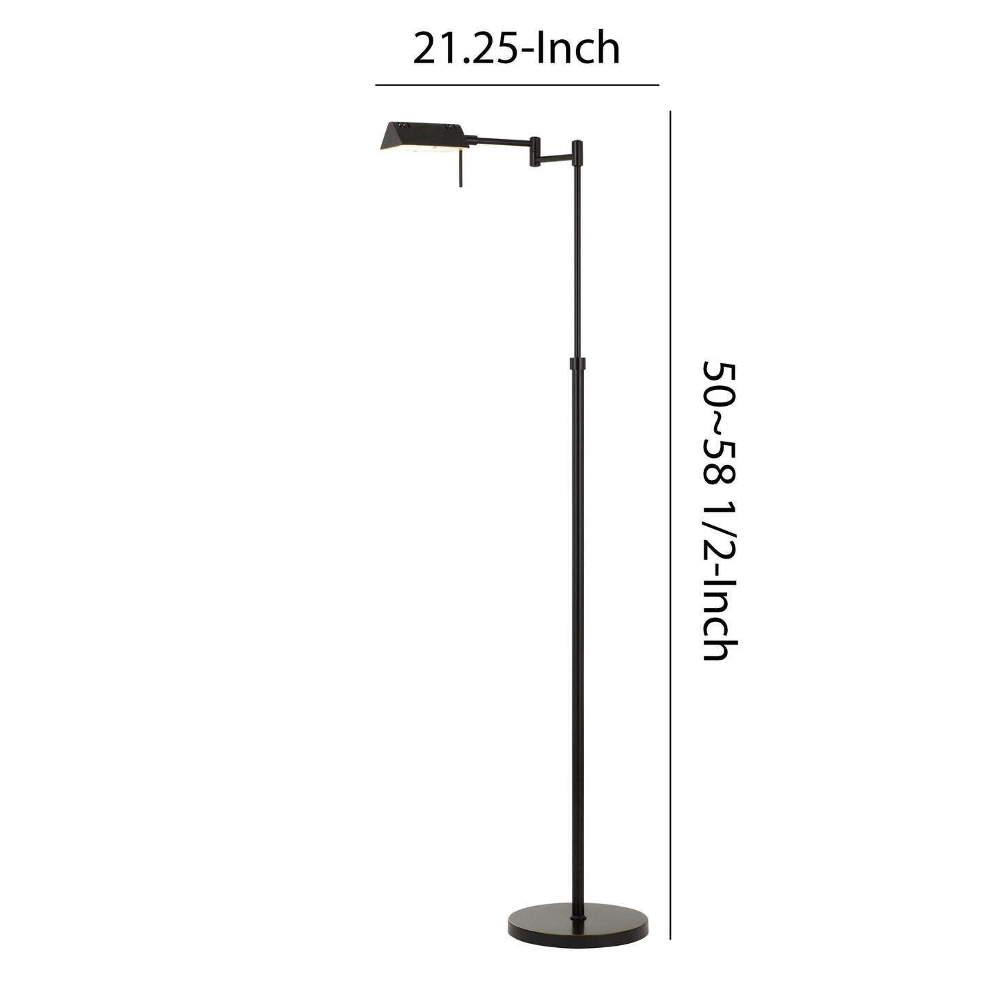 10w Led Adjustable Metal Floor Lamp With Swing Arm Black