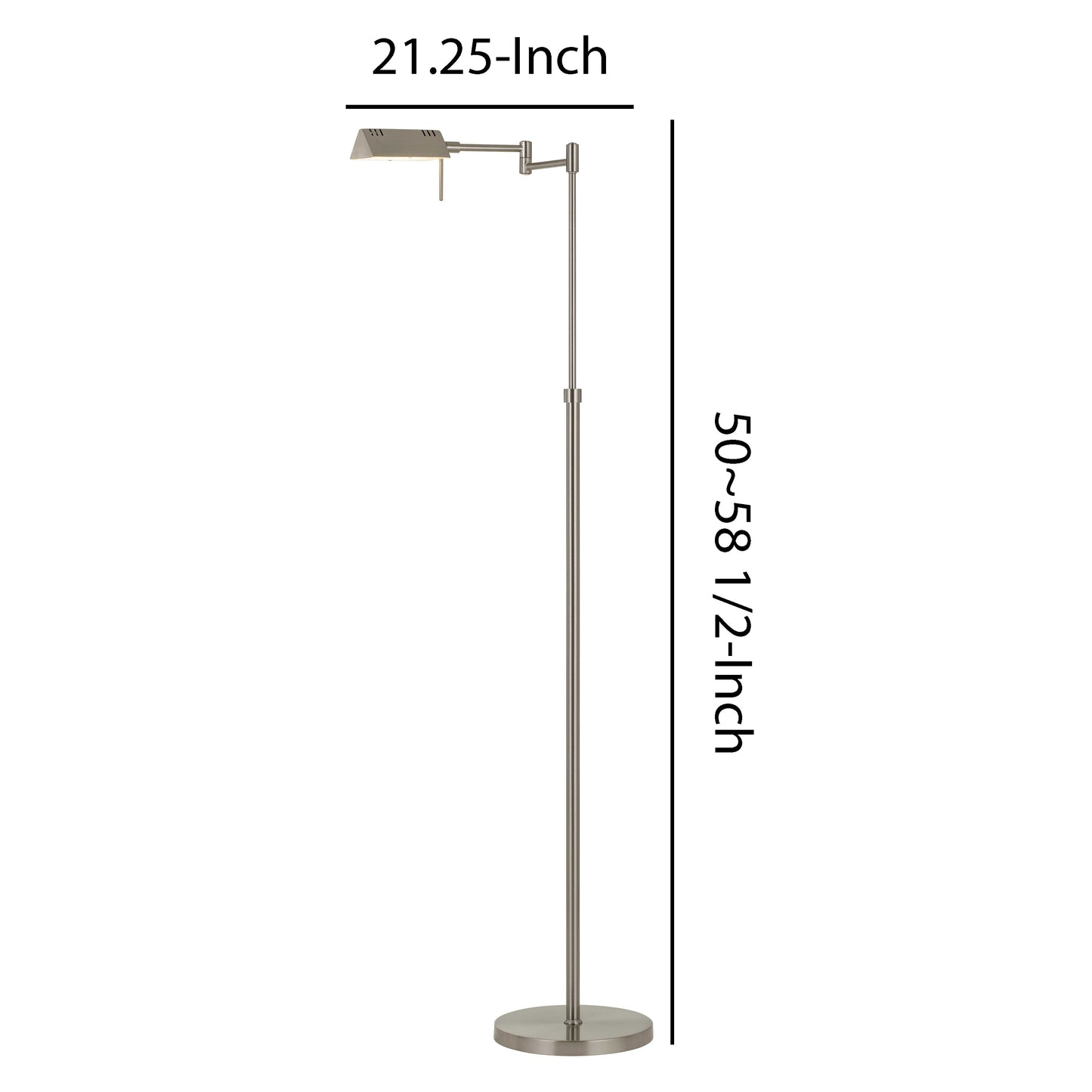10w Led Adjustable Metal Floor Lamp With Swing Arm Chrome
