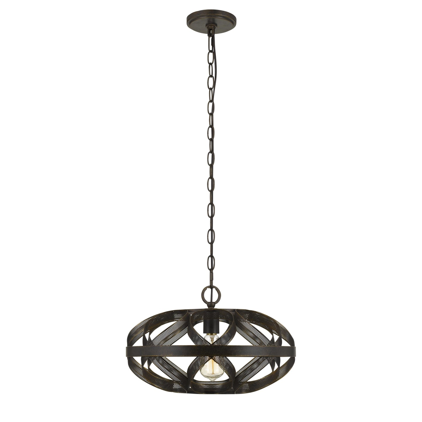 60w Twisted Metal Mesh Design Pendant Fixture Dark Bronze