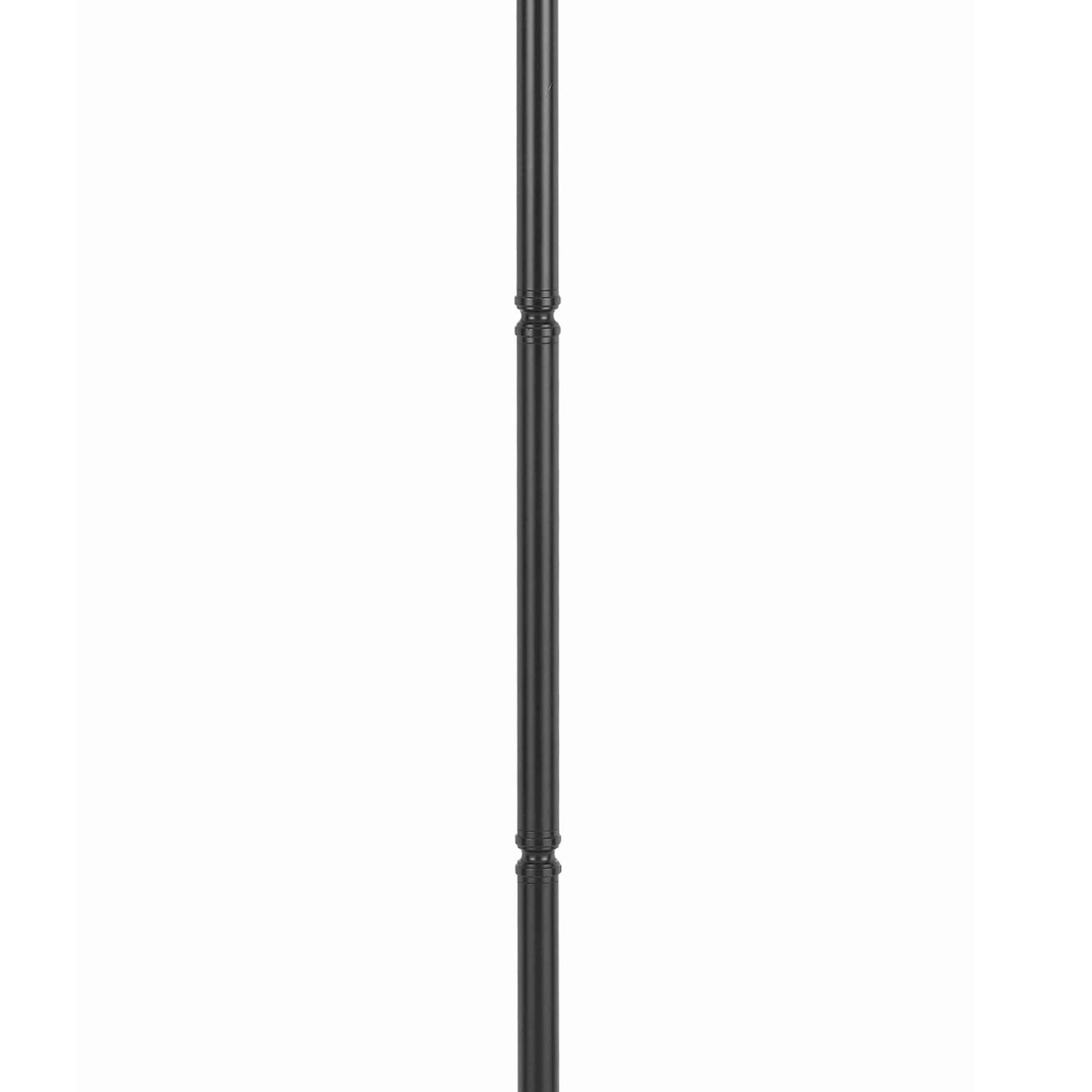 3 Way Glass Shade Torchiere Floor Lamp With Metal Pedestal Base Black