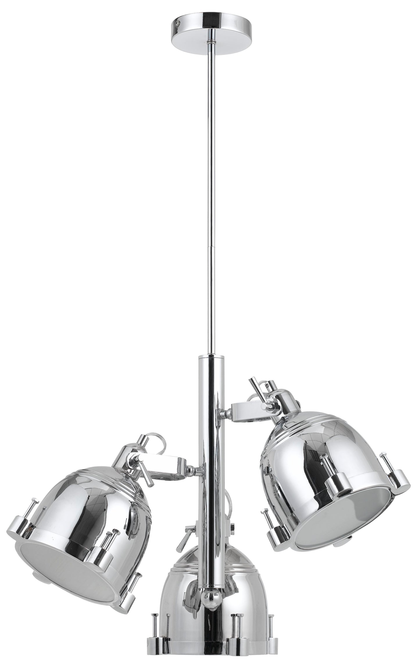 60 X 3 Watt Metal Frame Chandelier With Round Downlight Shade Chrome