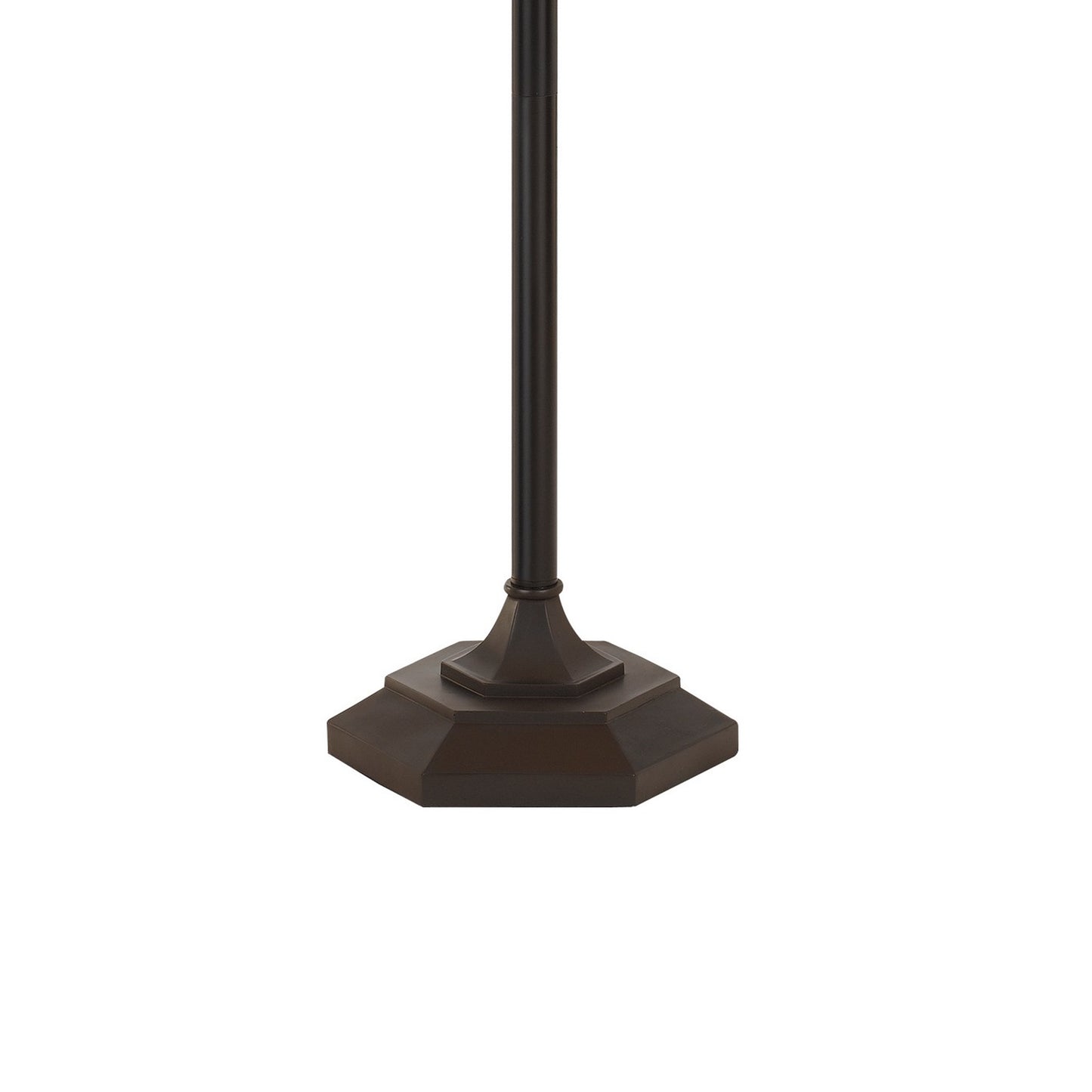 Polyresin Floor Lamp With Glass Shade And Pull Chain Switch Black