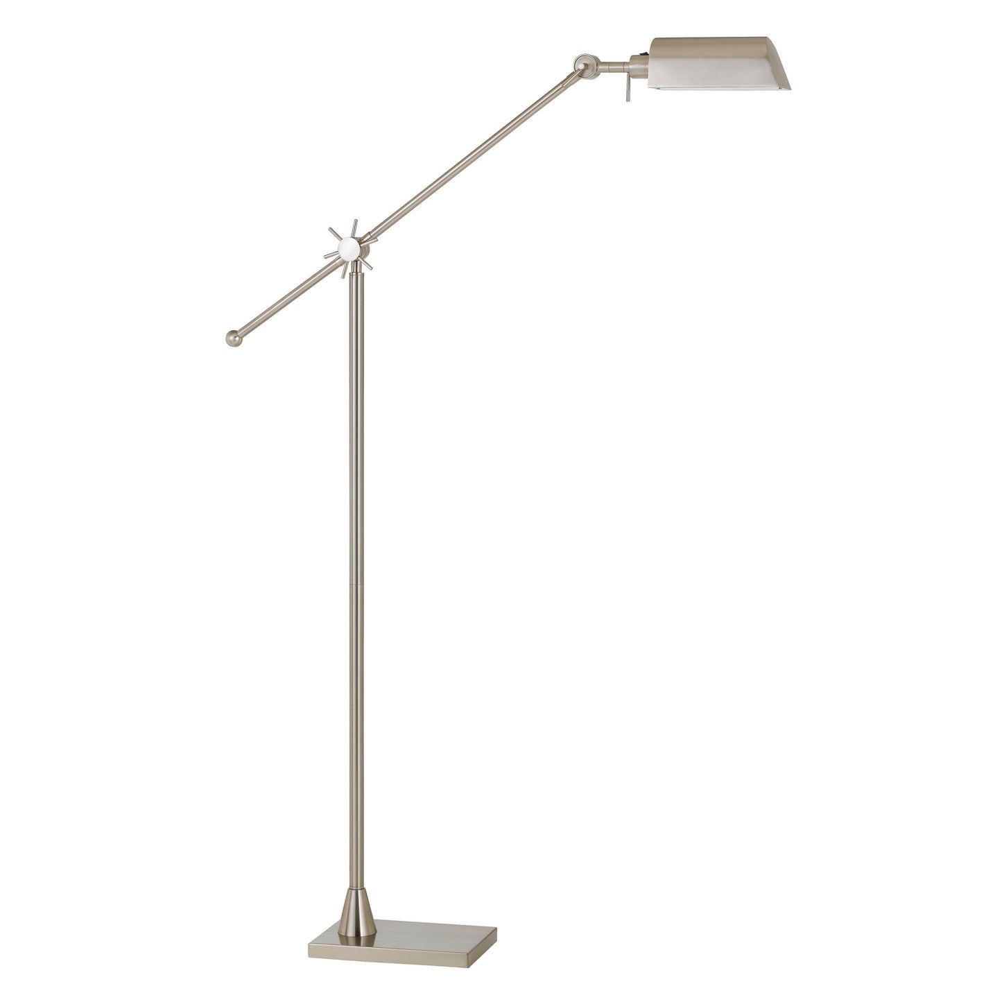 Integrated Led Floor Lamp With Metal Body And Adjustable Height Silver