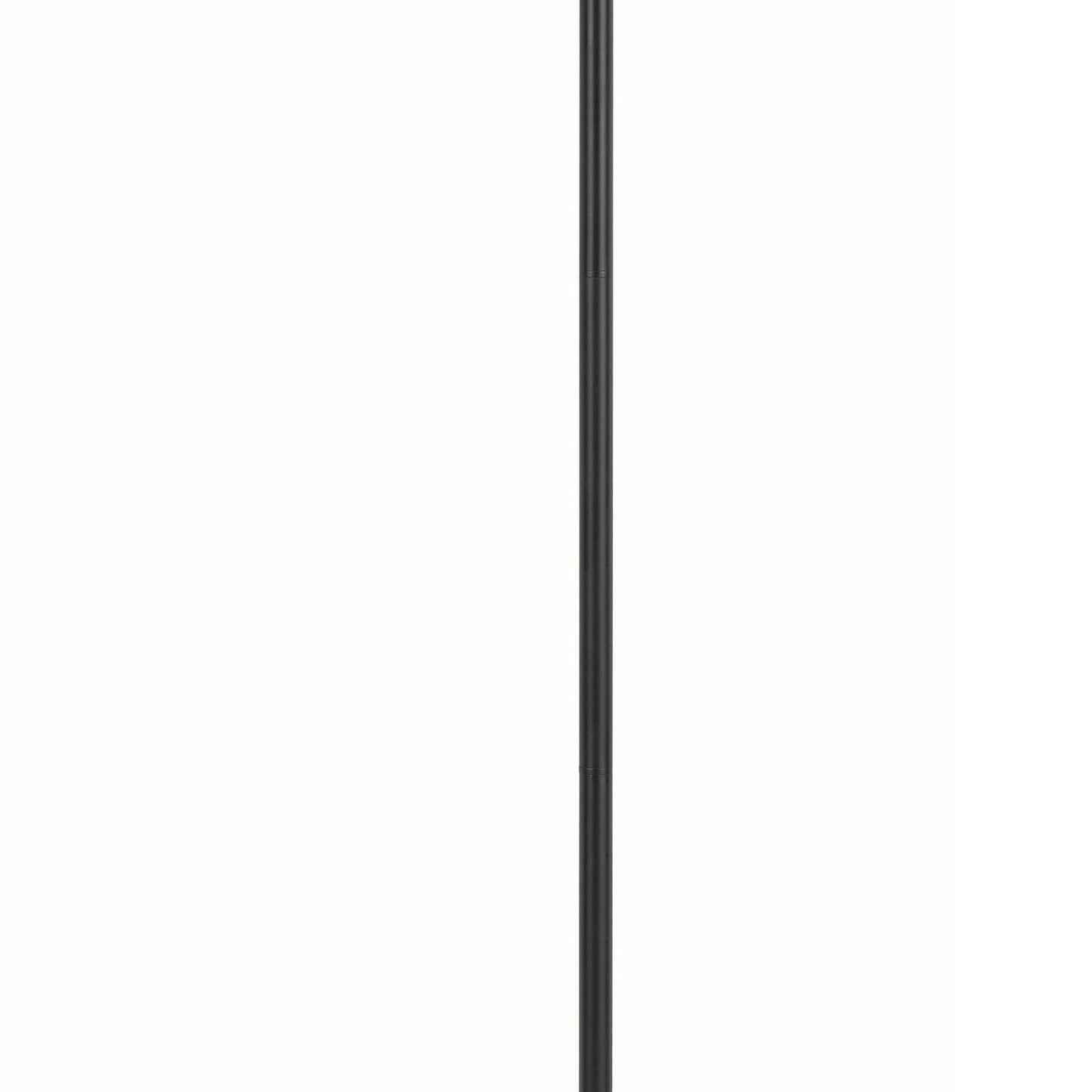 Metal Body Floor Lamp With Adjustable Arm And Textured Glass Shade Black