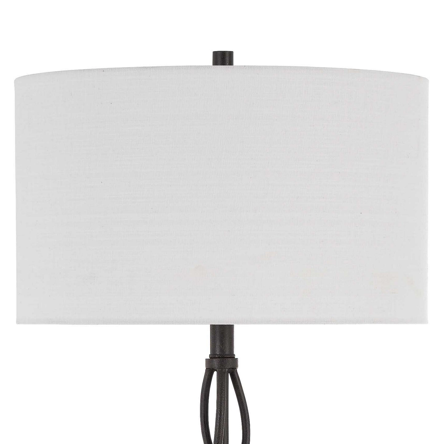 150w 3 Way Metal Floor Lamp With Fabric Drum Shade Bronze And White