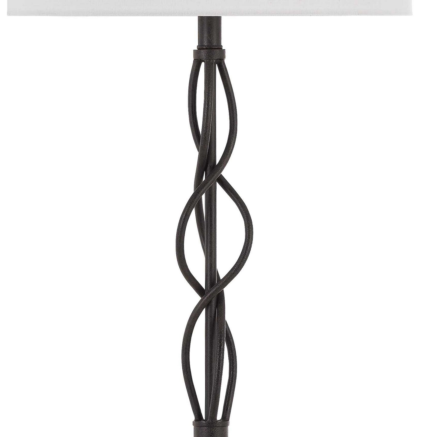 150w 3 Way Metal Floor Lamp With Fabric Drum Shade Bronze And White