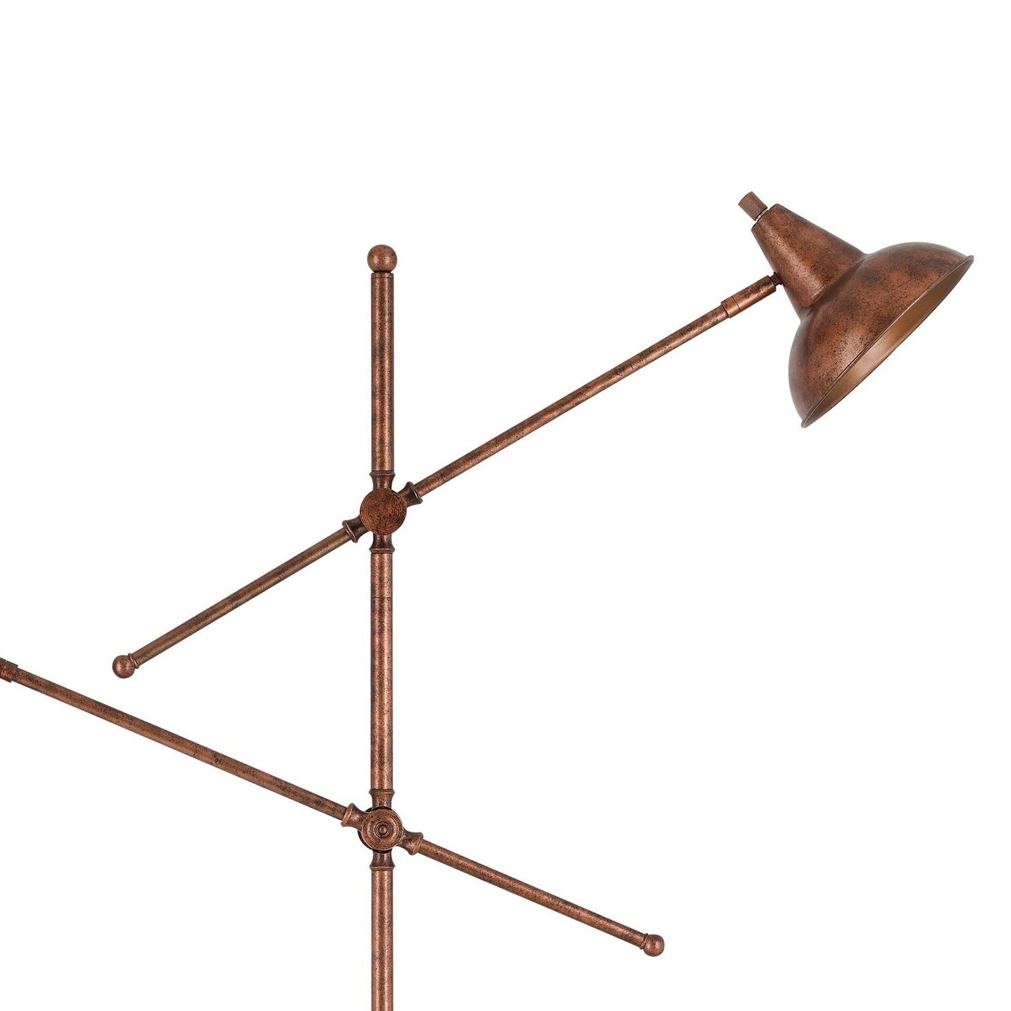 Metal Body Floor Lamp With 2 Adjustable Arms And Metal Shades Bronze