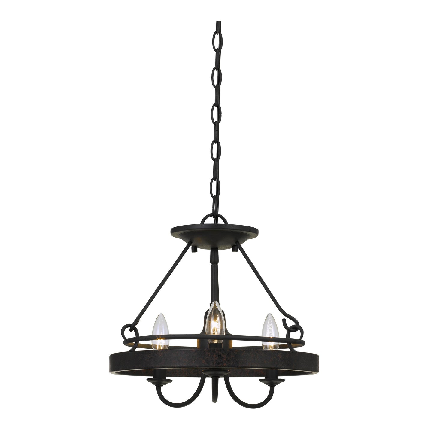 60 X 3 Watt Metal Frame Pendant With Hardwired Switch Textured Gray