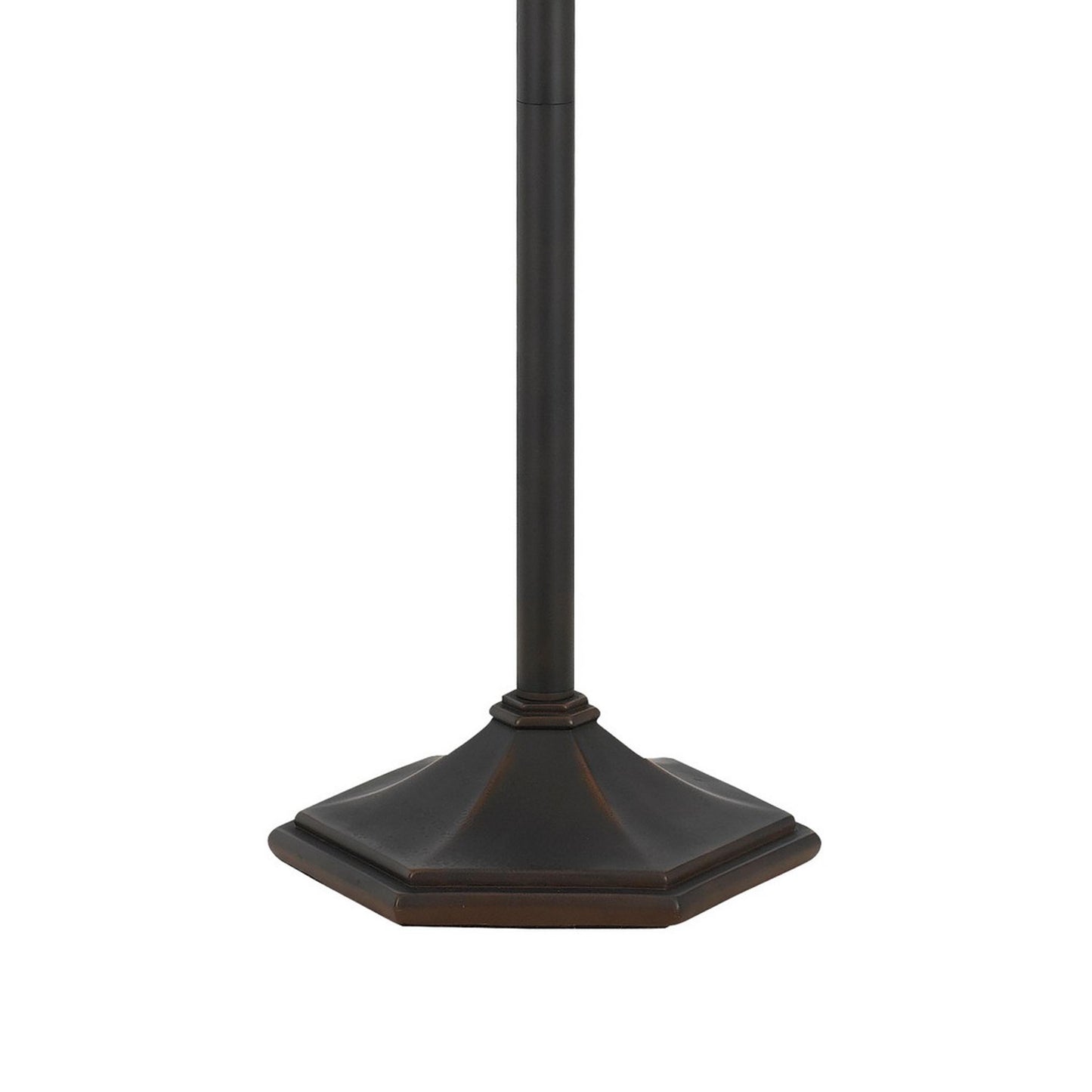 Flared Glass Shade Floor Lamp With Pattern And Stalk Support Multicolor