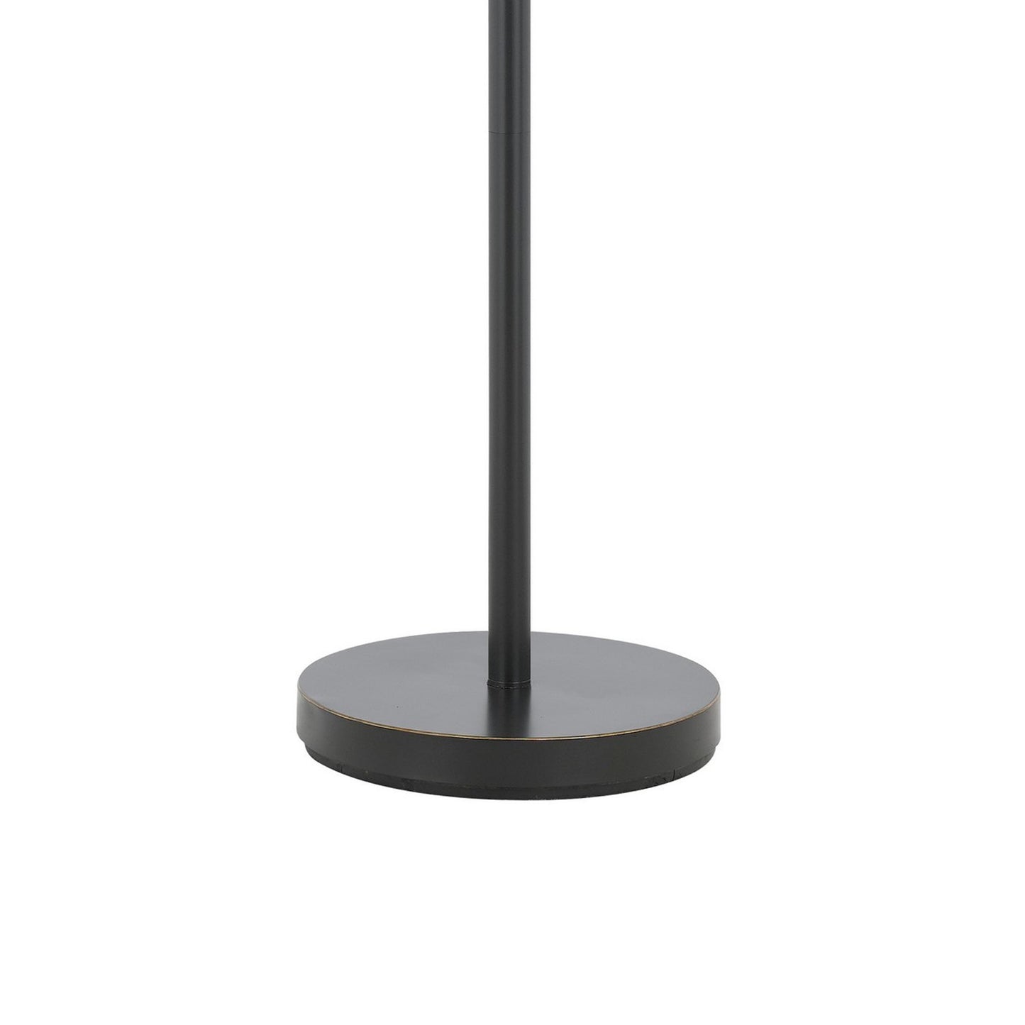Round Shade Metal Floor Lamp With Adjustable Stalk Support Black