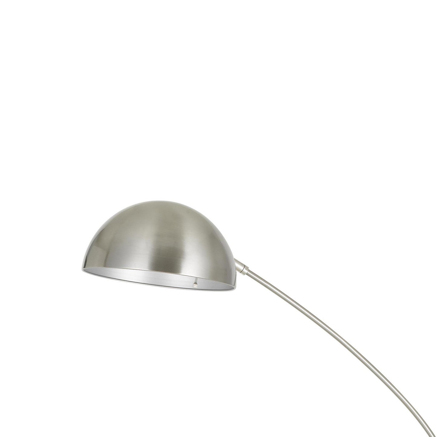 Metal Arc Design Floor Lamp With Round Base And Stalk Support Silver