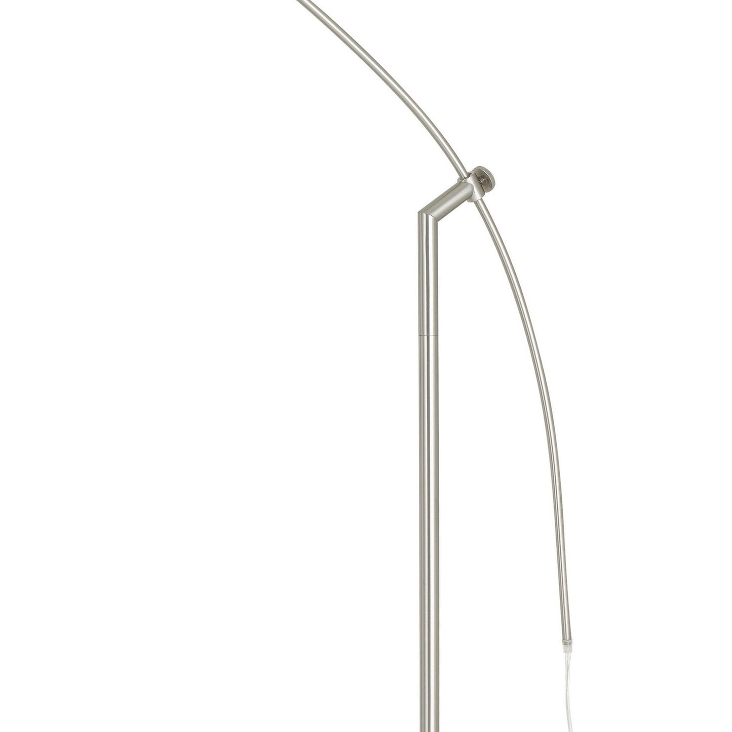 Metal Arc Design Floor Lamp With Round Base And Stalk Support Silver