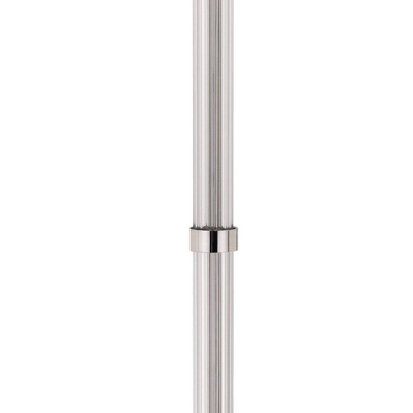 Metal And Acrylic Tubular Body Floor Lamp With Fabric Drum Shade White