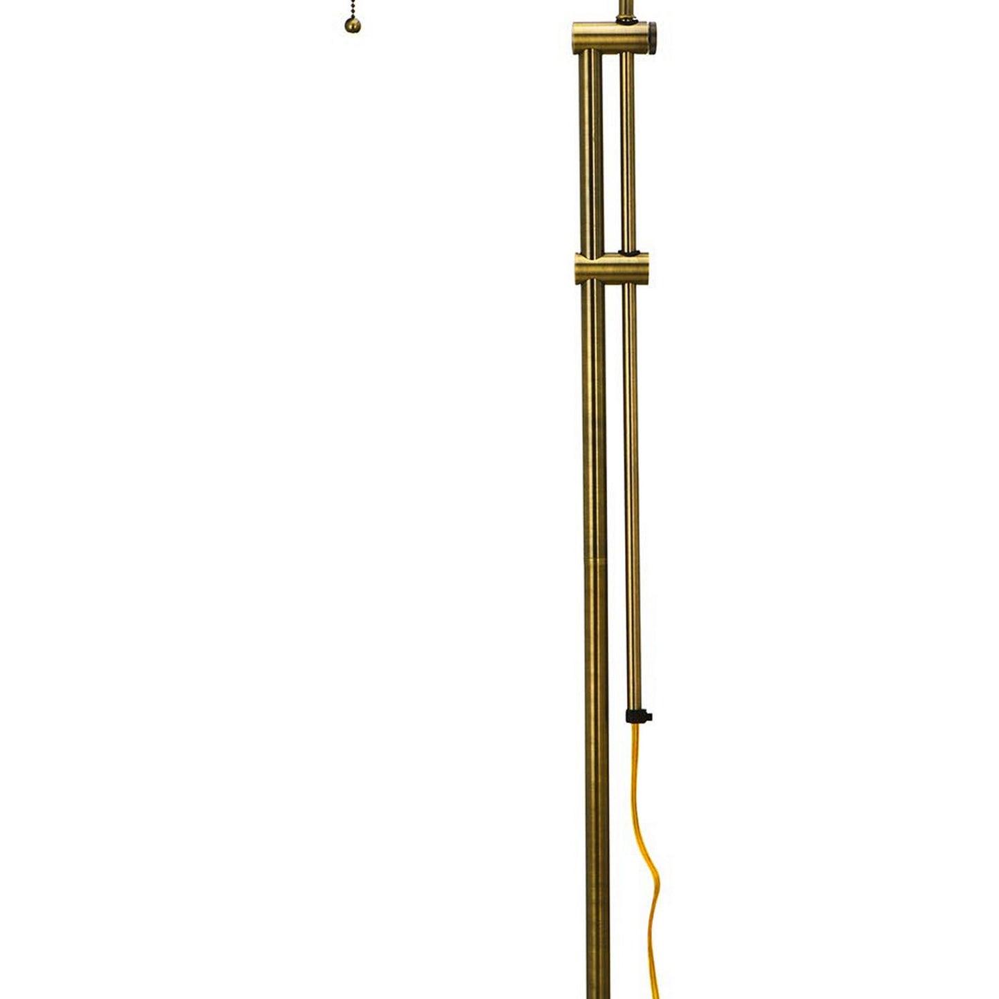 Metal Rectangular Floor Lamp With Adjustable Pole Gold