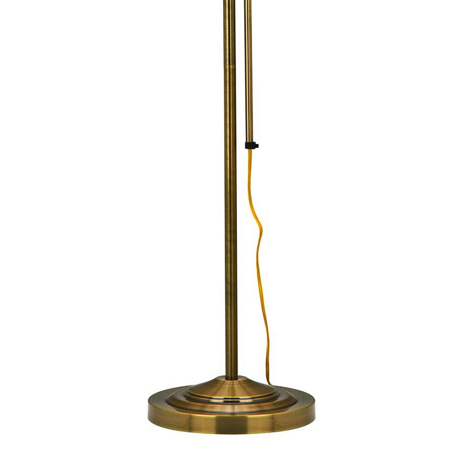 Metal Rectangular Floor Lamp With Adjustable Pole Gold