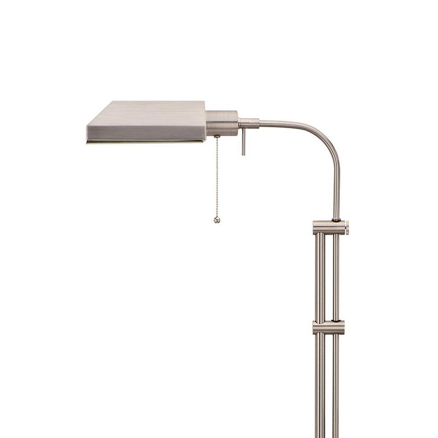 Metal Rectangular Floor Lamp With Adjustable Pole White