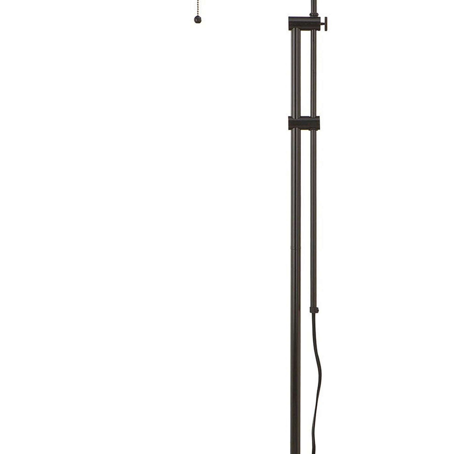 Metal Rectangular Floor Lamp With Adjustable Pole Black