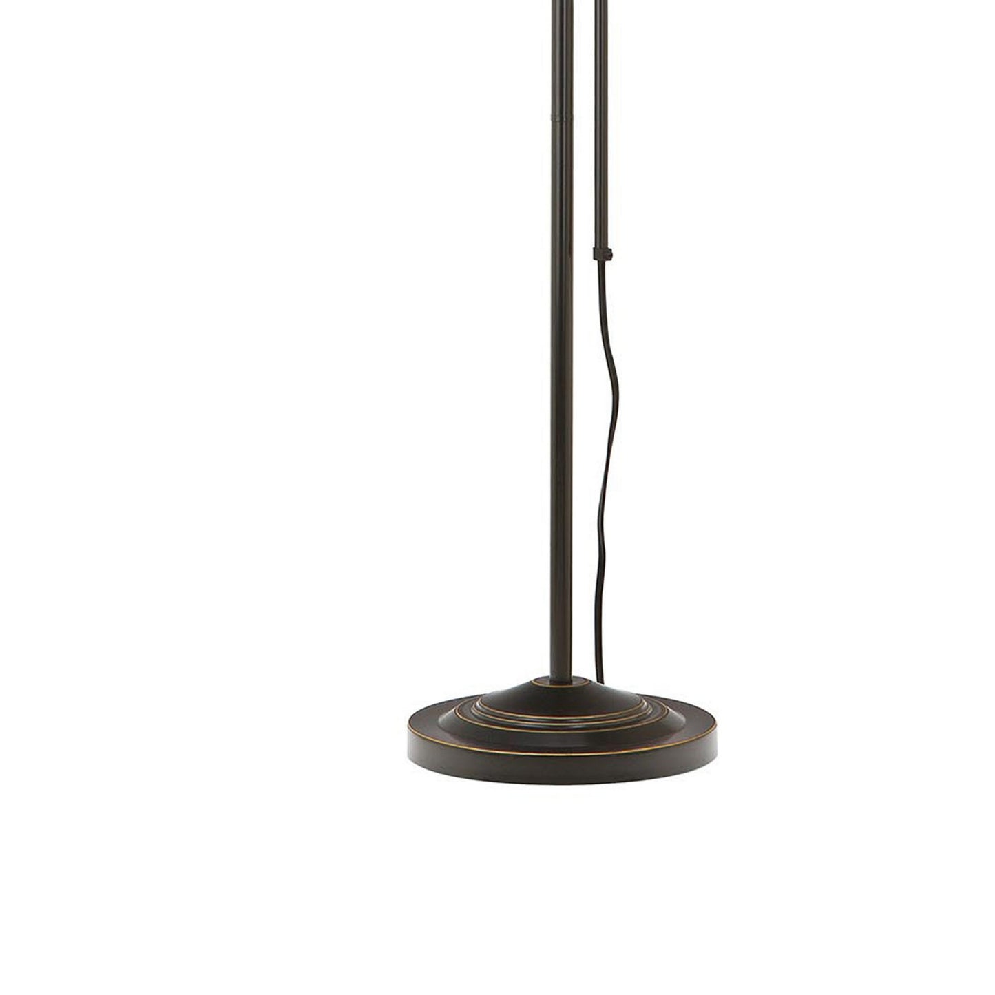 Metal Rectangular Floor Lamp With Adjustable Pole Black
