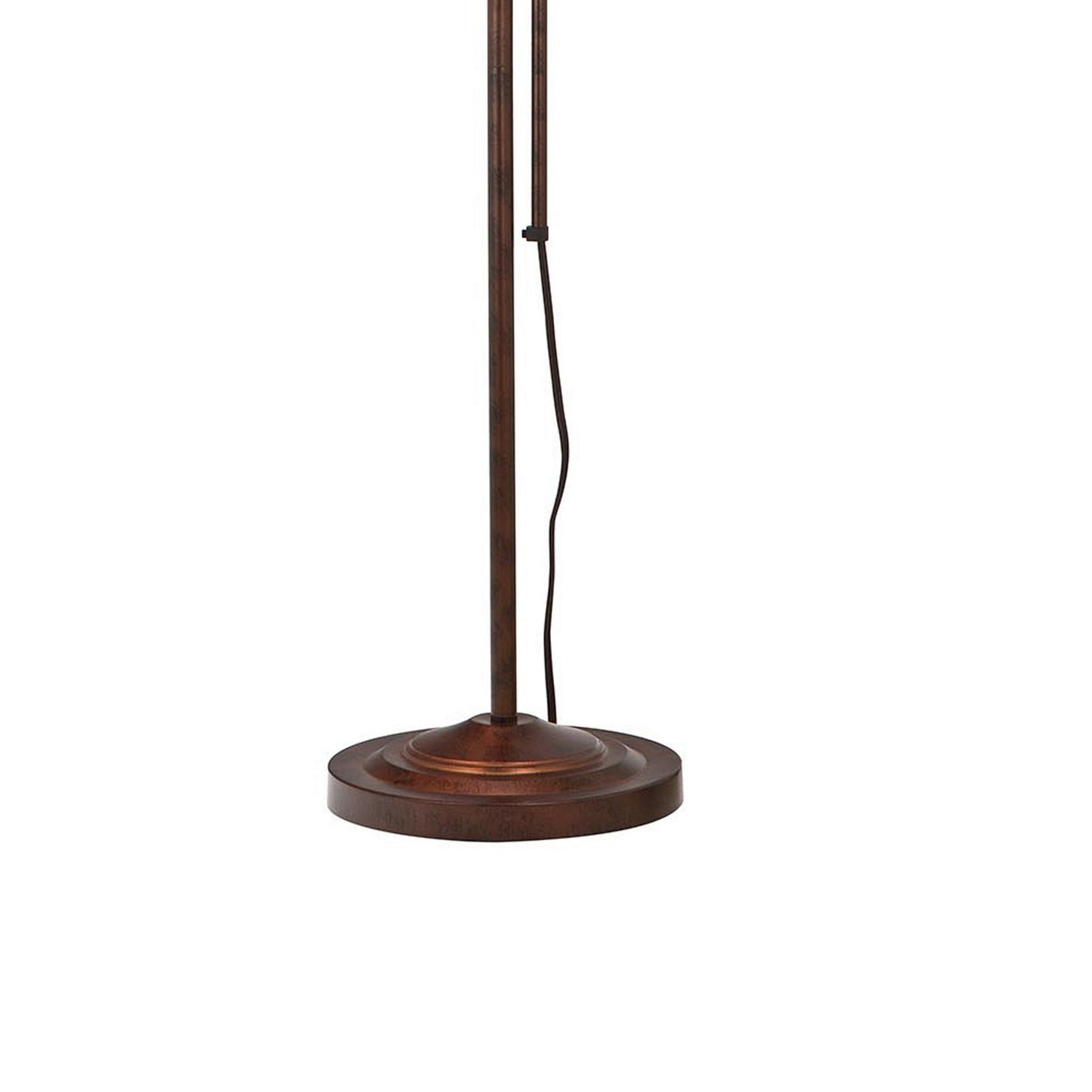 Metal Rectangular Floor Lamp With Adjustable Pole Bronze