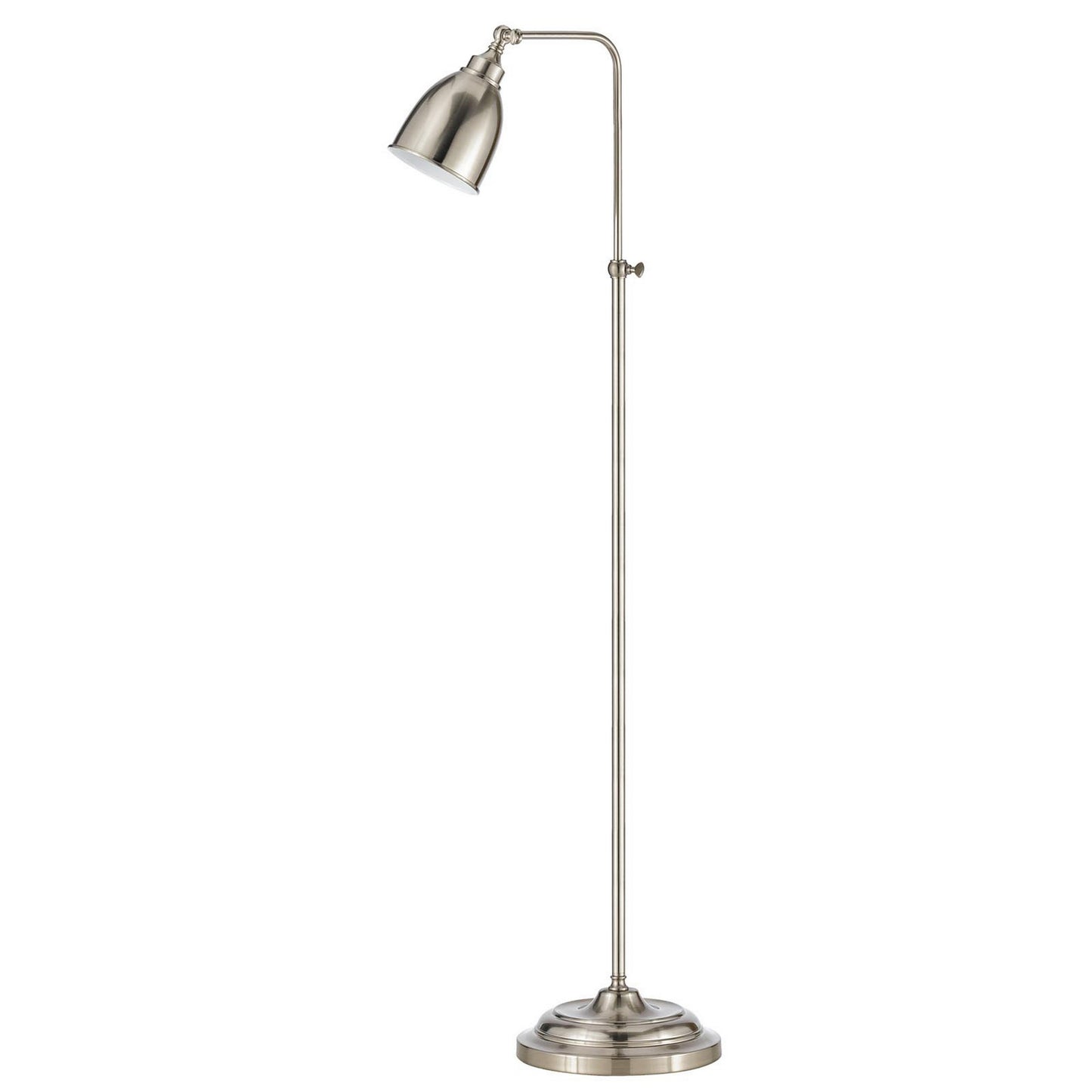 Metal Round 62" Floor Lamp With Adjustable Pole Silver