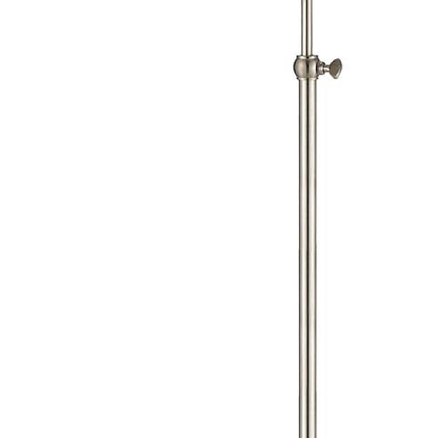 Metal Round 62" Floor Lamp With Adjustable Pole Silver