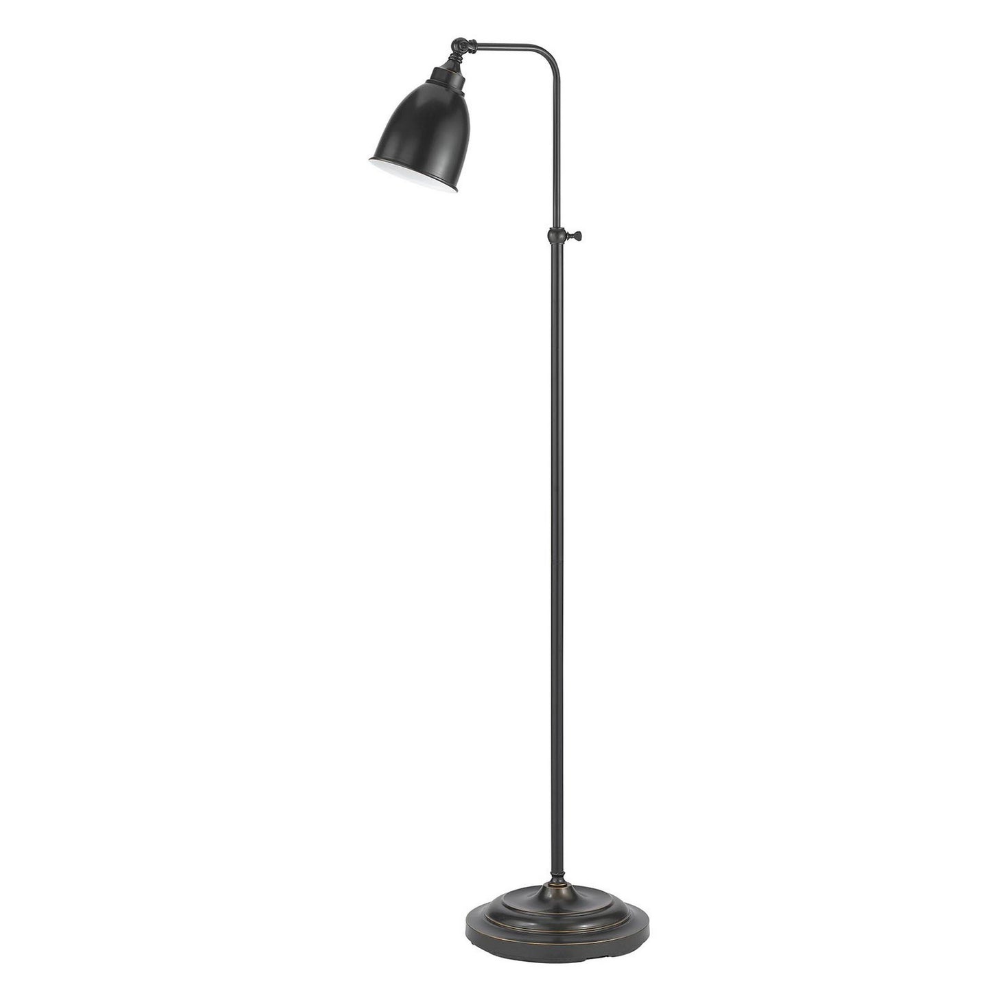 Metal Round 62" Floor Lamp With Adjustable Pole Dark Bronze