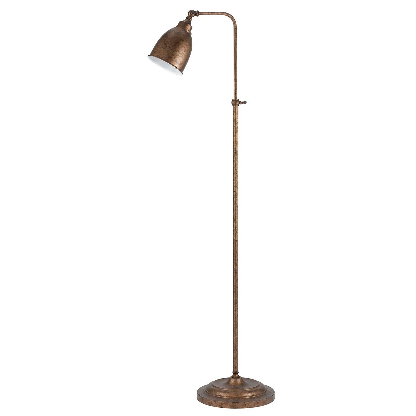 Metal Round 62" Floor Lamp With Adjustable Pole Bronze