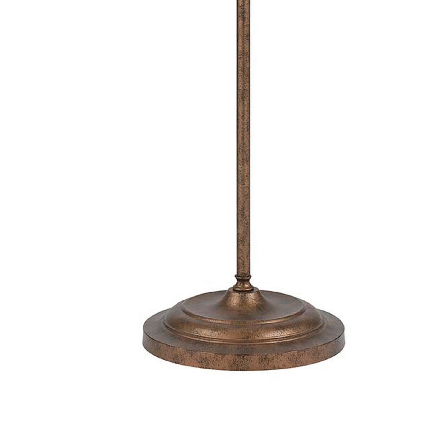 Metal Round 62" Floor Lamp With Adjustable Pole Bronze