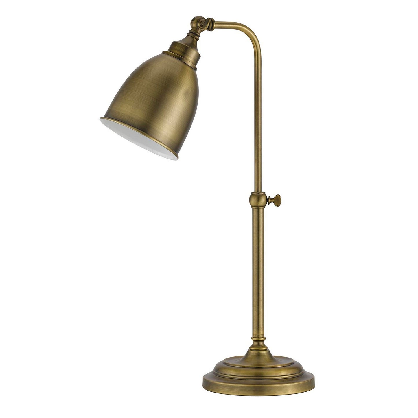 Metal Round 25" Table Lamp with Adjustable Pole Antique Bronze